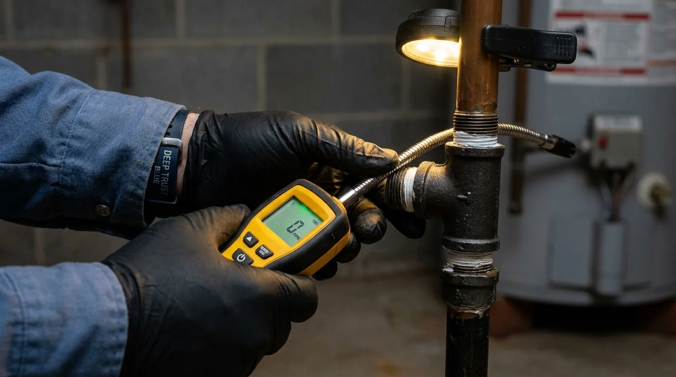 Gas leak detection with electronic sniffer by Johns Plumbing LLC in Buckhannon