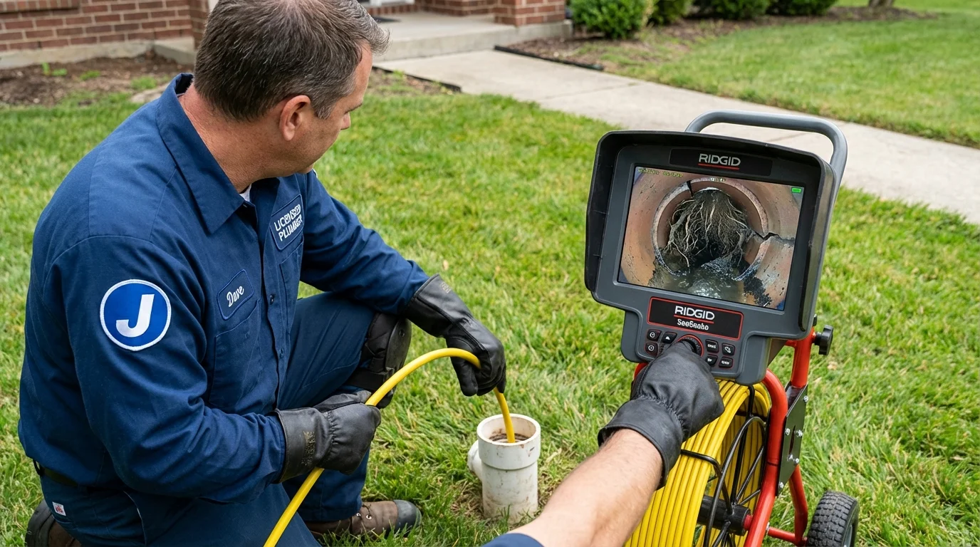 Sewer camera inspection being performed by Johns Plumbing LLC in Buckhannon